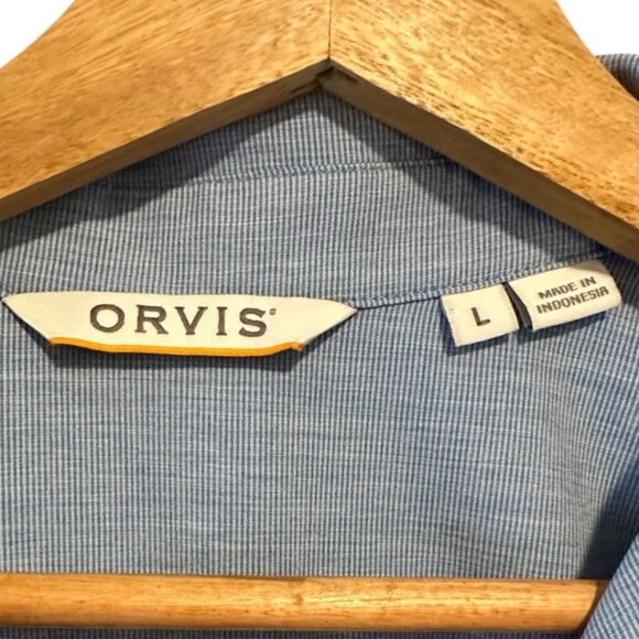 Orvis Women's Blue Button Down Top Normcore Size Large - Picture 2 of 9